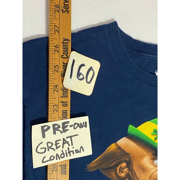 Adidas Notre Dame T-Shirt Men’s Size Large Navy Blue College Football Graphic - Picture 4 of 6